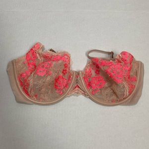 Victoria’s Secret nude and tangerine demi 36DD bra sparkles gorgeous
